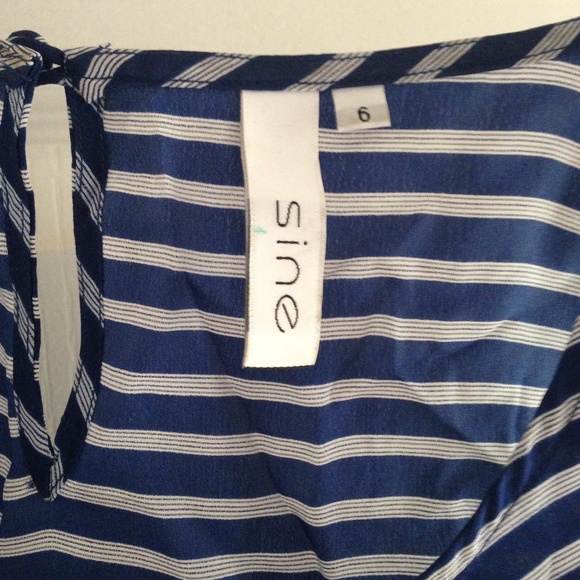 Blue/White 100%  SILK Blouse by SINE (size 6) - Picture 3 of 3